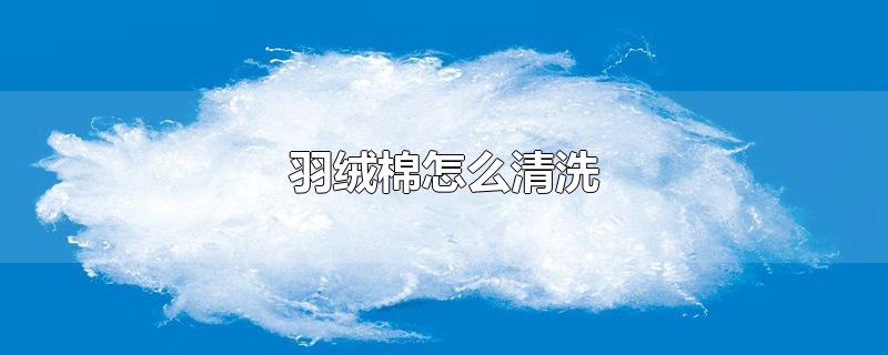 羽绒棉怎么清洗